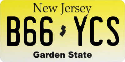 NJ license plate B66YCS