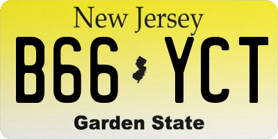 NJ license plate B66YCT
