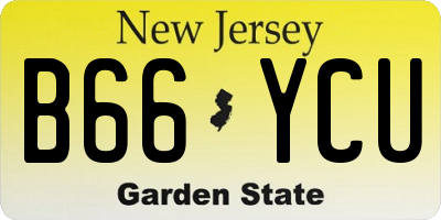 NJ license plate B66YCU