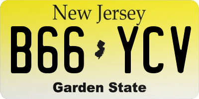 NJ license plate B66YCV