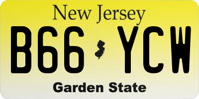 NJ license plate B66YCW