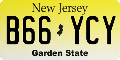 NJ license plate B66YCY
