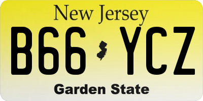 NJ license plate B66YCZ