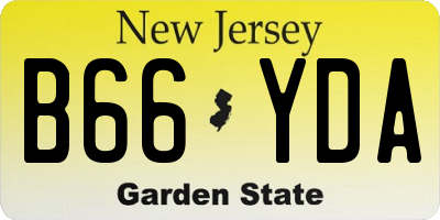 NJ license plate B66YDA