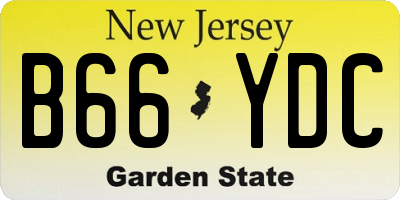 NJ license plate B66YDC