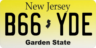 NJ license plate B66YDE