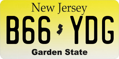 NJ license plate B66YDG