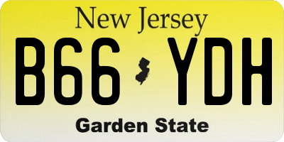 NJ license plate B66YDH