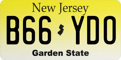 NJ license plate B66YDO