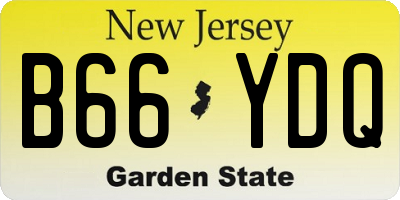 NJ license plate B66YDQ