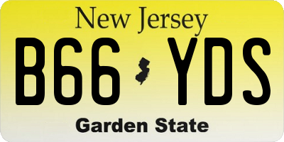 NJ license plate B66YDS