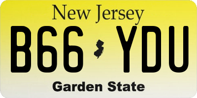 NJ license plate B66YDU