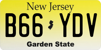 NJ license plate B66YDV