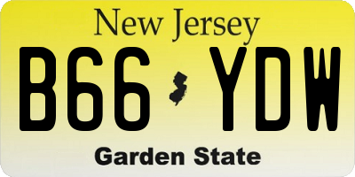 NJ license plate B66YDW