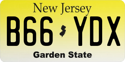 NJ license plate B66YDX