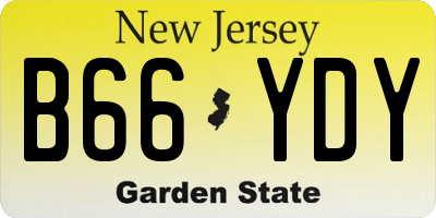 NJ license plate B66YDY