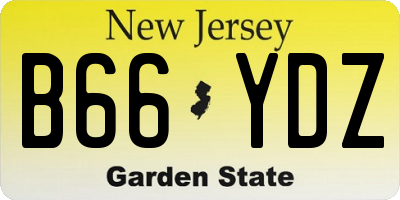 NJ license plate B66YDZ