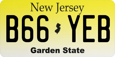 NJ license plate B66YEB