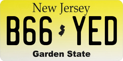 NJ license plate B66YED