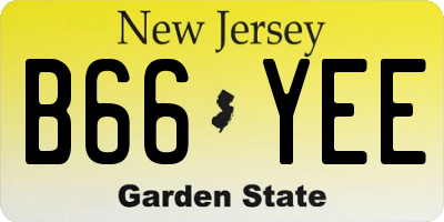 NJ license plate B66YEE