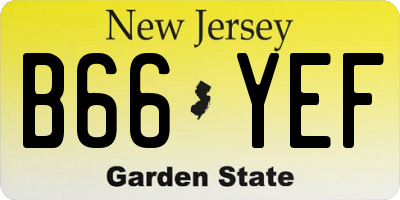 NJ license plate B66YEF