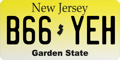 NJ license plate B66YEH