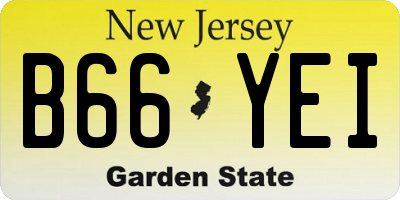 NJ license plate B66YEI