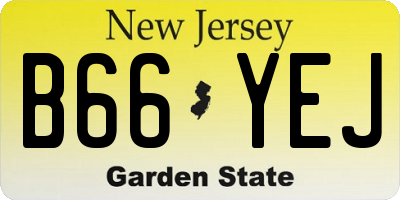 NJ license plate B66YEJ