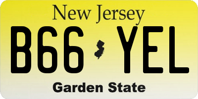 NJ license plate B66YEL