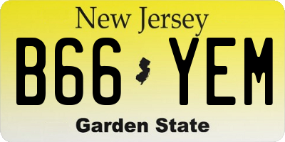 NJ license plate B66YEM