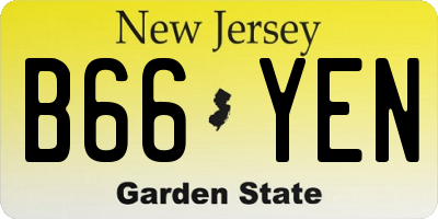 NJ license plate B66YEN