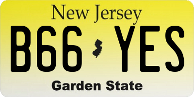NJ license plate B66YES