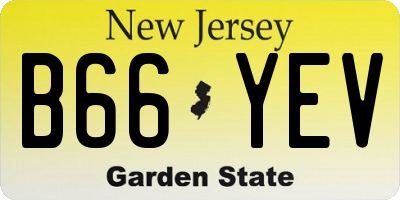 NJ license plate B66YEV