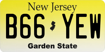 NJ license plate B66YEW