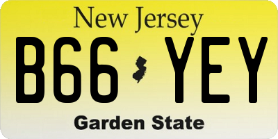 NJ license plate B66YEY