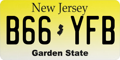NJ license plate B66YFB