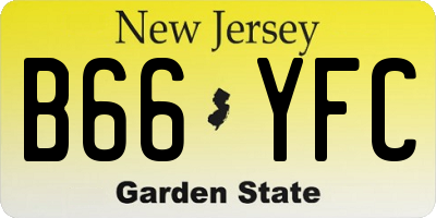 NJ license plate B66YFC