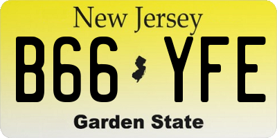 NJ license plate B66YFE