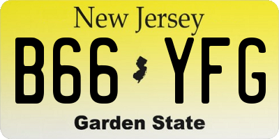 NJ license plate B66YFG