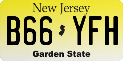 NJ license plate B66YFH