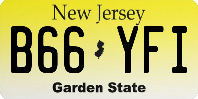 NJ license plate B66YFI
