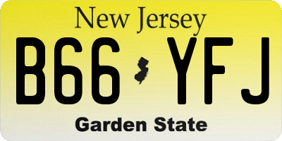 NJ license plate B66YFJ