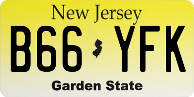 NJ license plate B66YFK