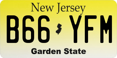 NJ license plate B66YFM
