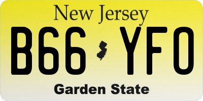 NJ license plate B66YFO