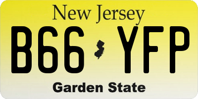 NJ license plate B66YFP