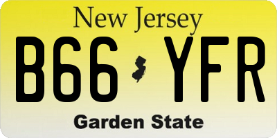 NJ license plate B66YFR