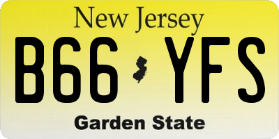 NJ license plate B66YFS