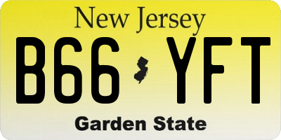 NJ license plate B66YFT
