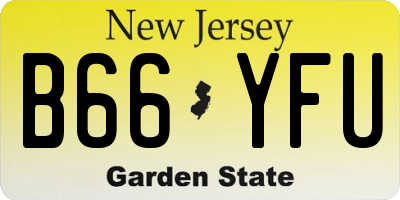 NJ license plate B66YFU